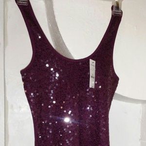 Express burgundy sequin tank top